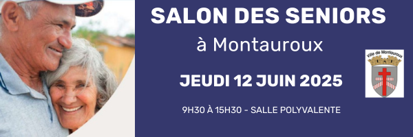 Salon des seniors à Montauroux Jeudi 12 Juin 2025
9h30 à 15h330 - Salle polyvalente
