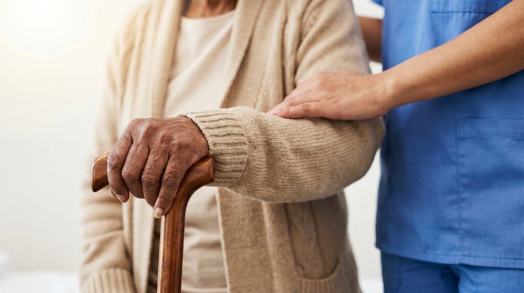 image d'un aidant et un bénéficiaire représentant le relayage