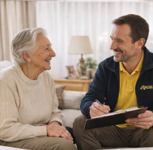 image représenative d'une visite a domicile pour la mise en place du portage de repas